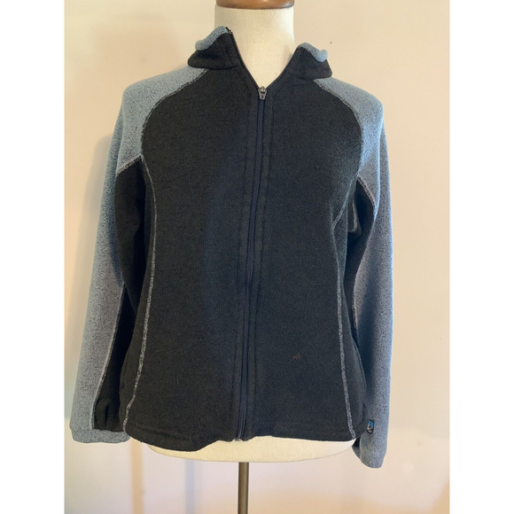Kuhl Alpaca Fleece Full Zip Woman’s Thumb Holes Brown/Gray Size Small Pockets - Picture 1 of 11